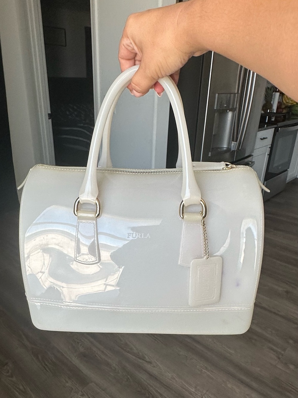 Furla Candy Bag Ivory Pearl White Jelly Satchel - Picture 3 of 12